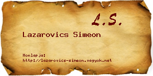 Lazarovics Simeon névjegykártya